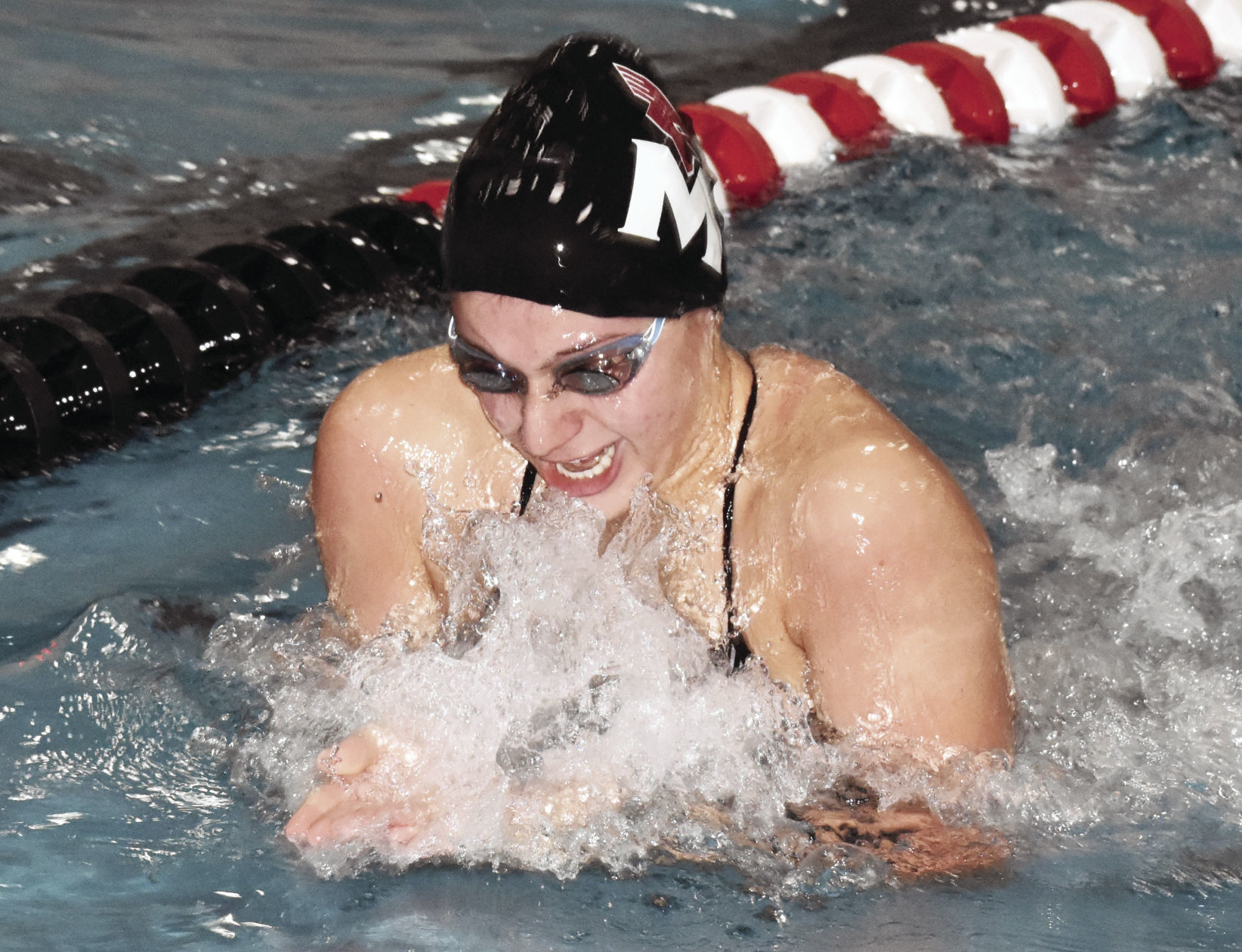 Prep girls swimming photo: Middleton's Ally Silvestri competes in the 300-yard breaststroke relay